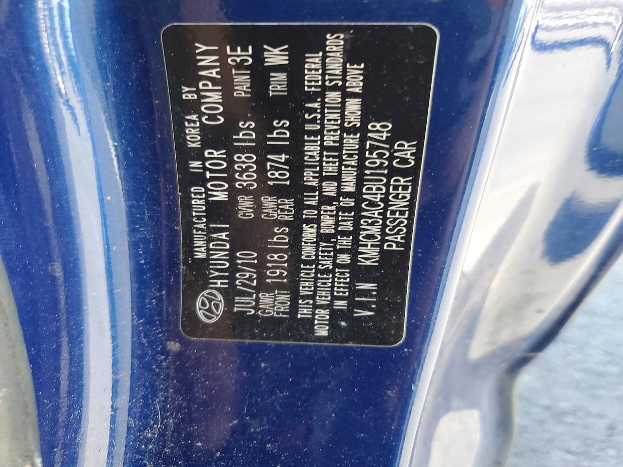 2011 HYUNDAI ACCENT