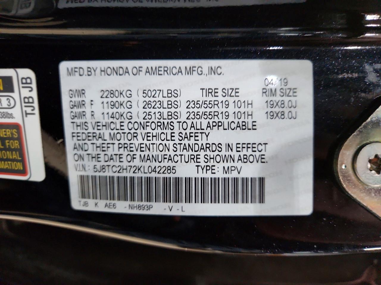 2019 ACURA RDX