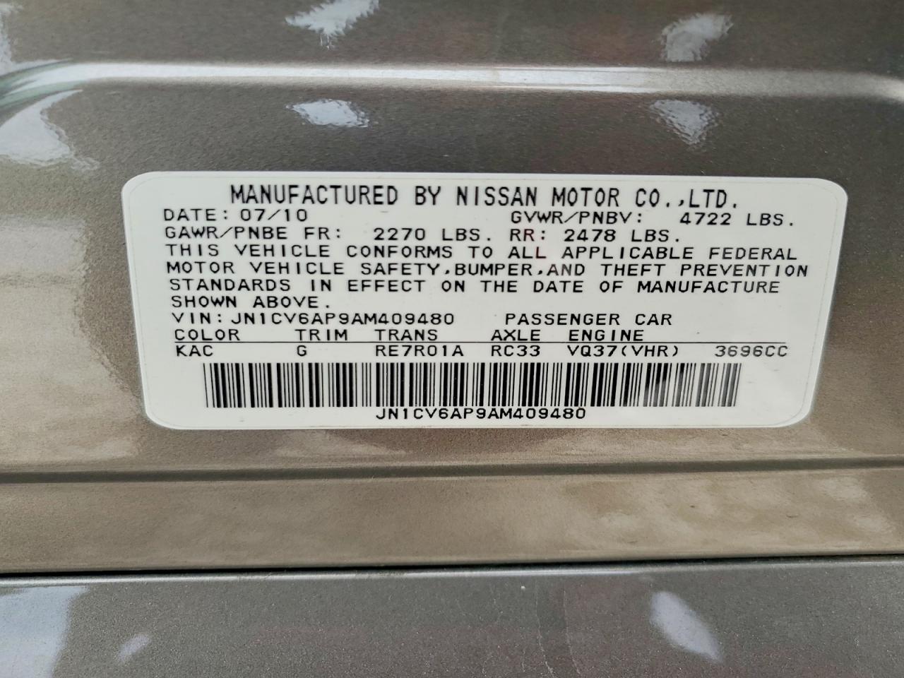 2010 INFINITI G37
