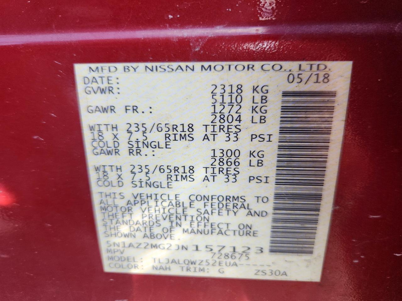2018 NISSAN MURANO