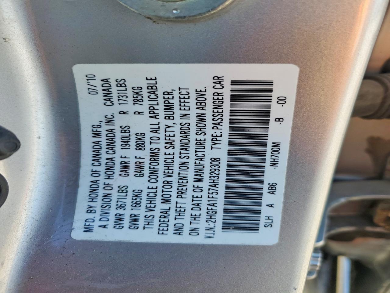 2010 HONDA CIVIC