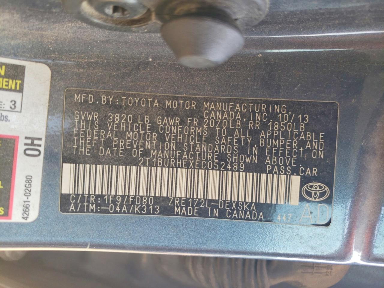 2014 TOYOTA COROLLA