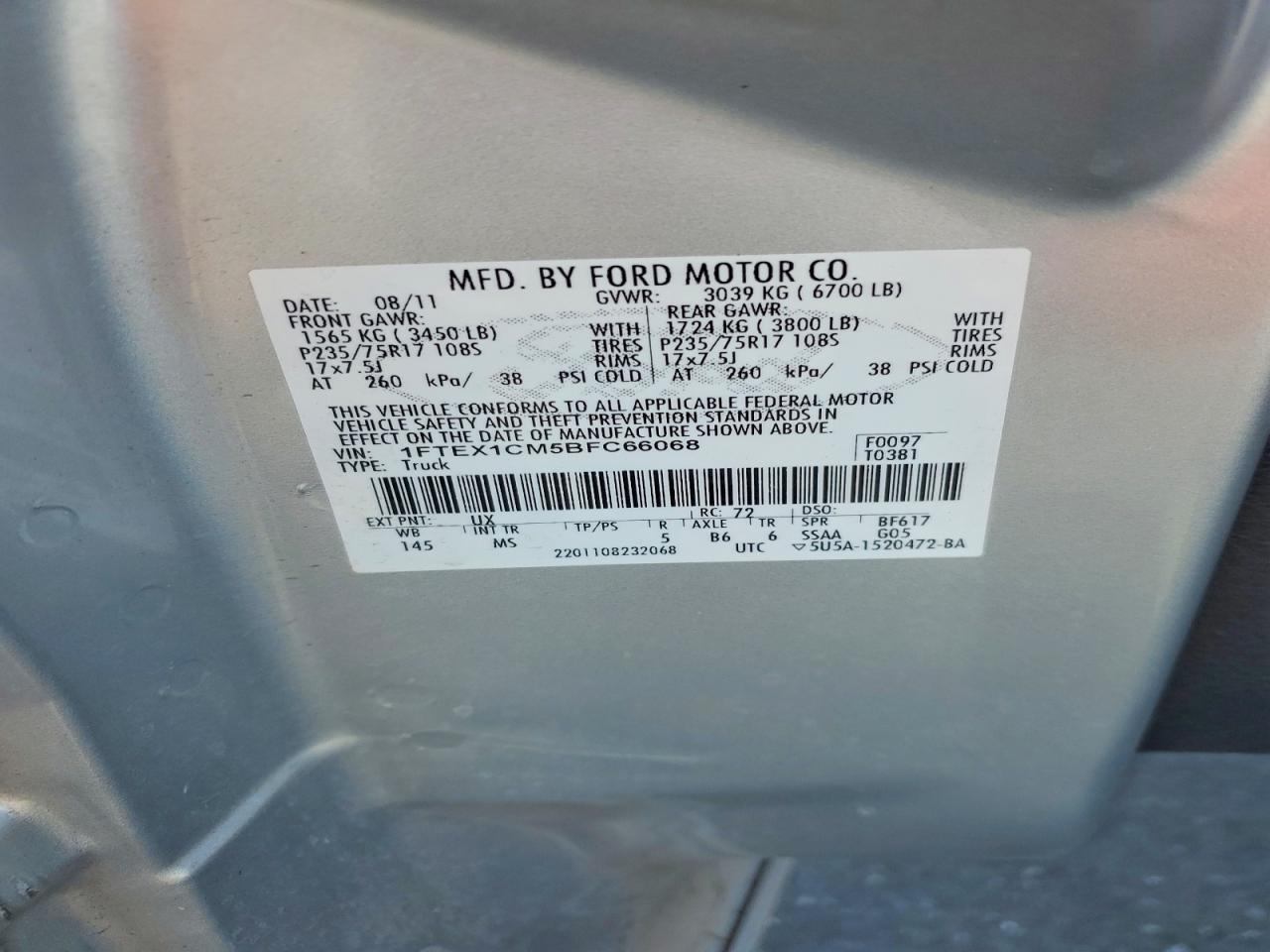 2011 FORD F150