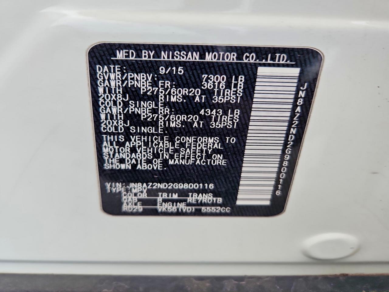 2016 INFINITI QX80