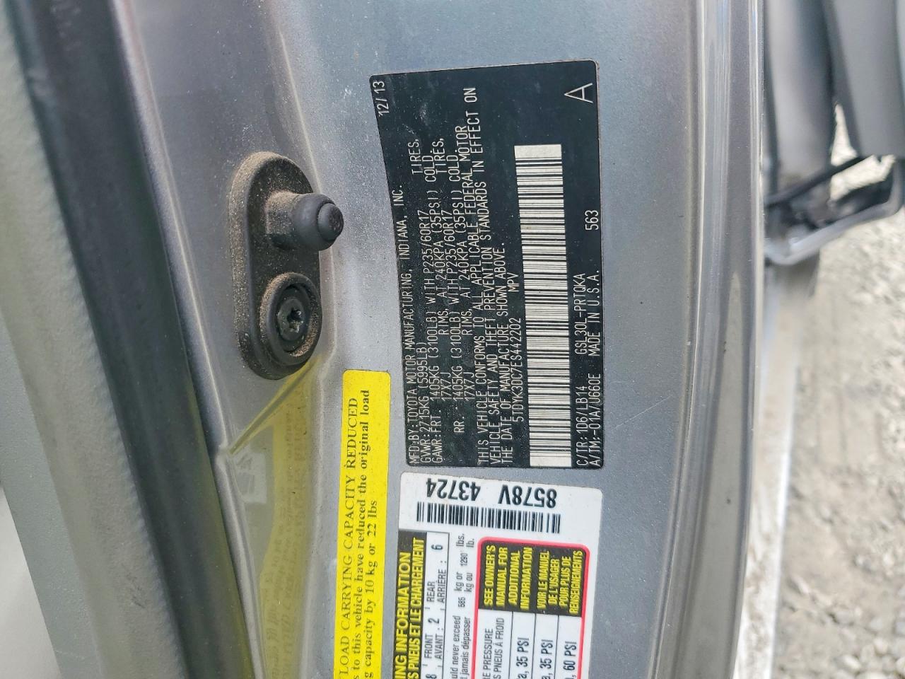 2014 TOYOTA SIENNA