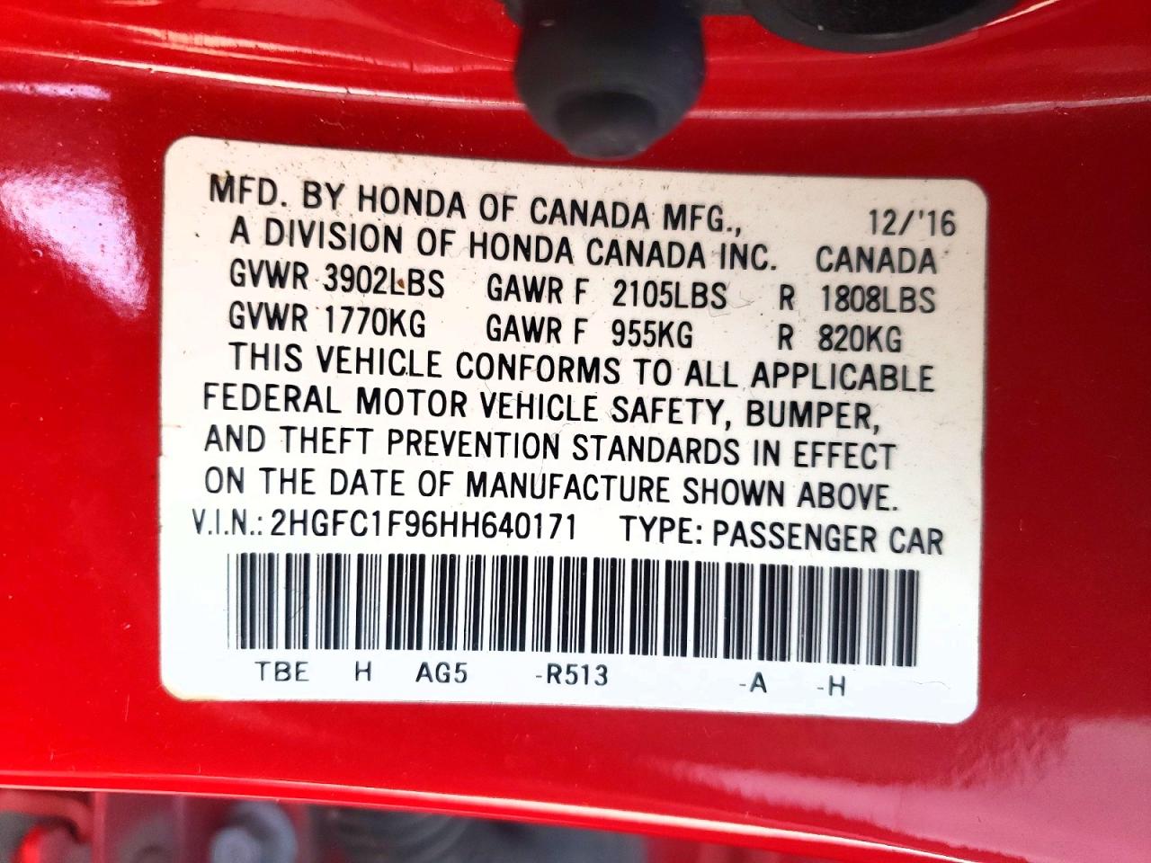 2017 HONDA CIVIC