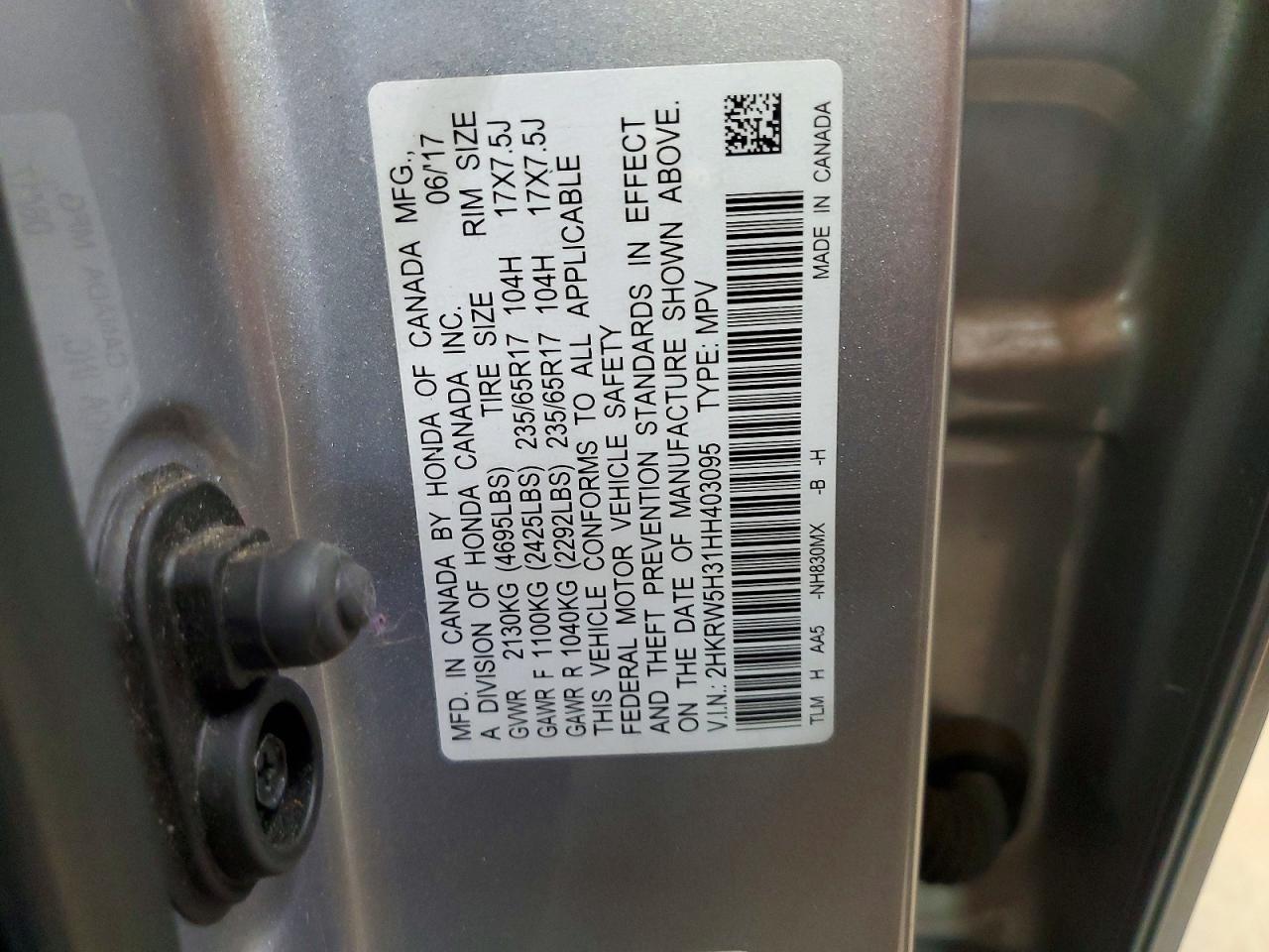 2017 HONDA CRV