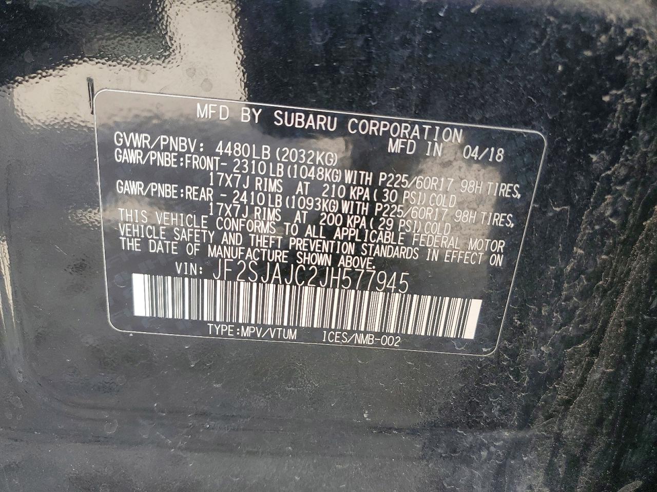 2018 SUBARU FORESTER