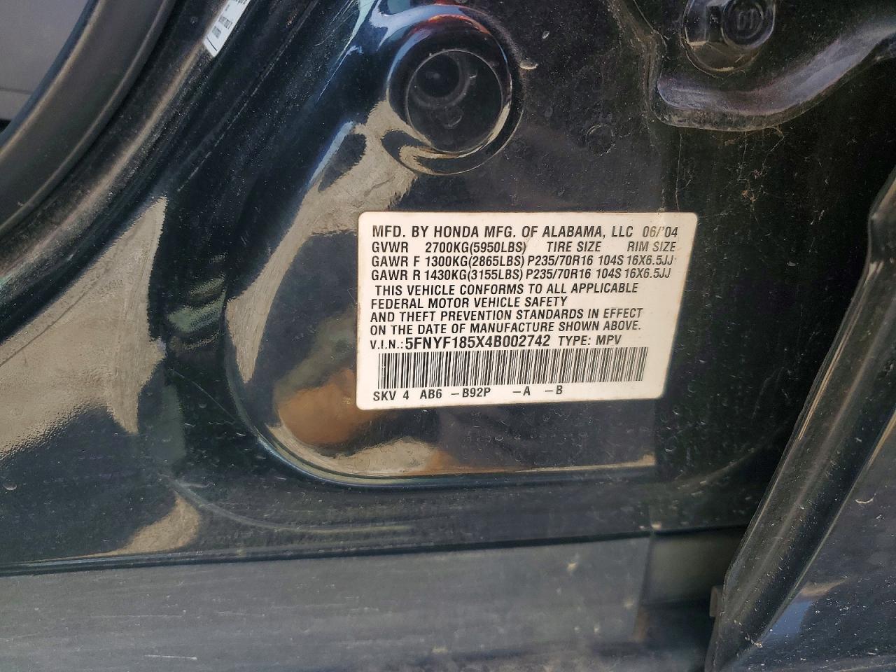 2004 HONDA PILOT