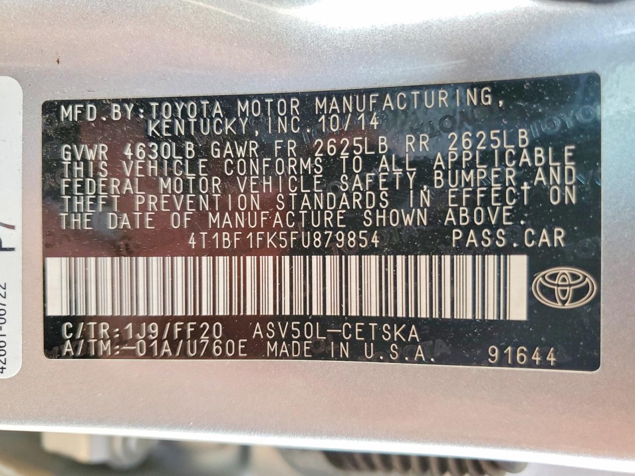 2015 TOYOTA CAMRY