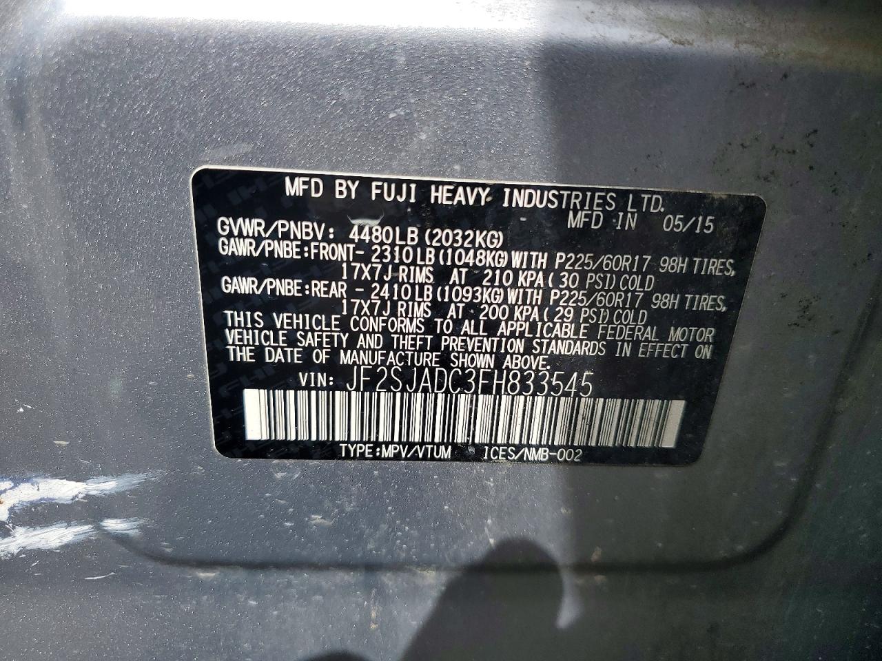 2015 SUBARU FORESTER