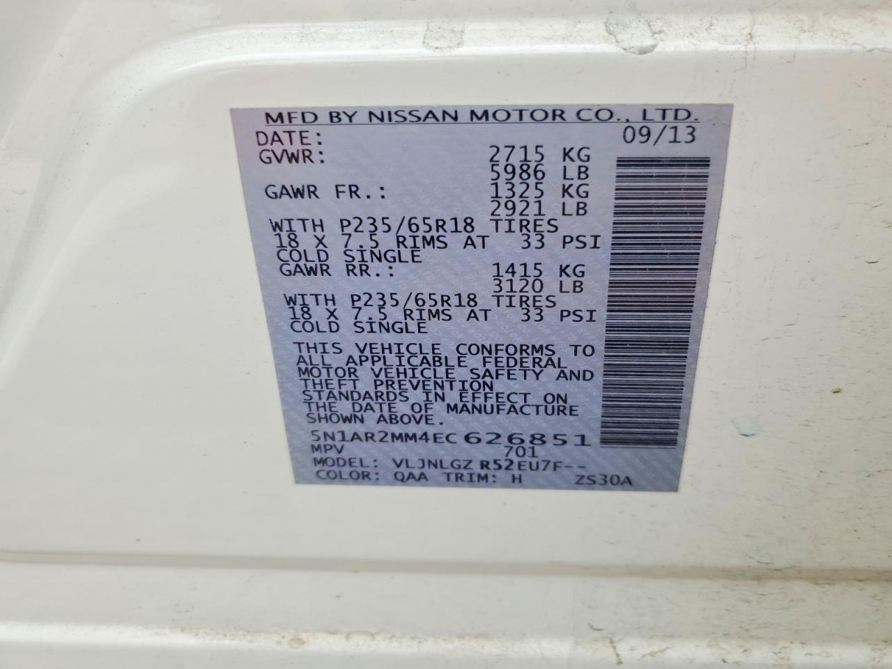 2014 NISSAN PATHFINDER