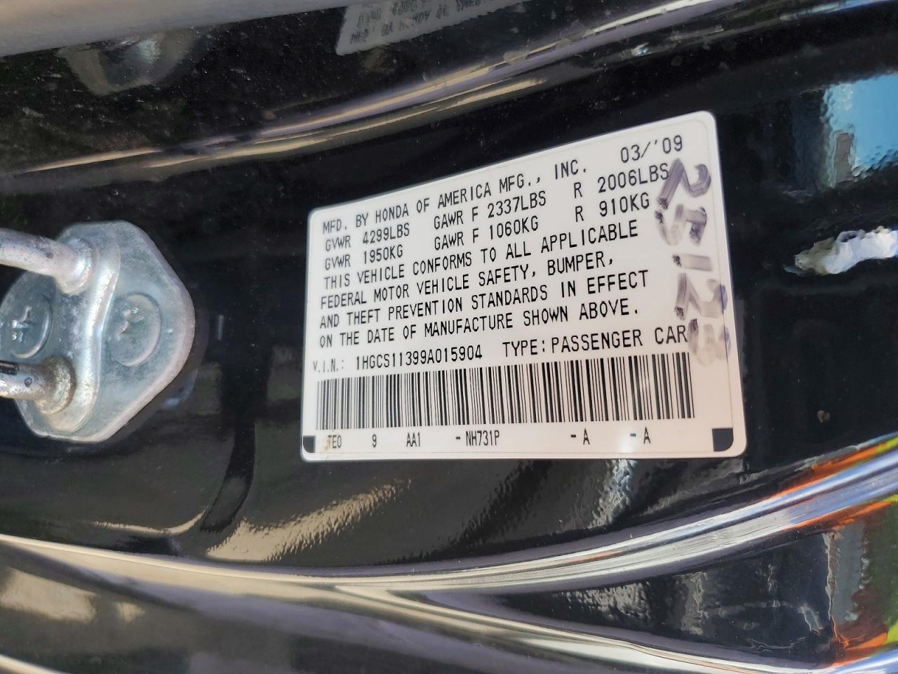 2009 HONDA ACCORD