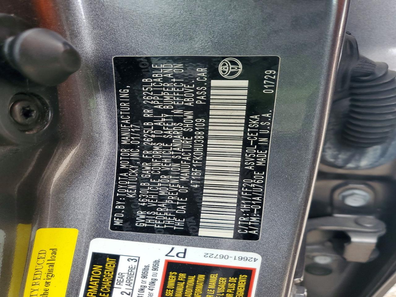 2017 TOYOTA CAMRY