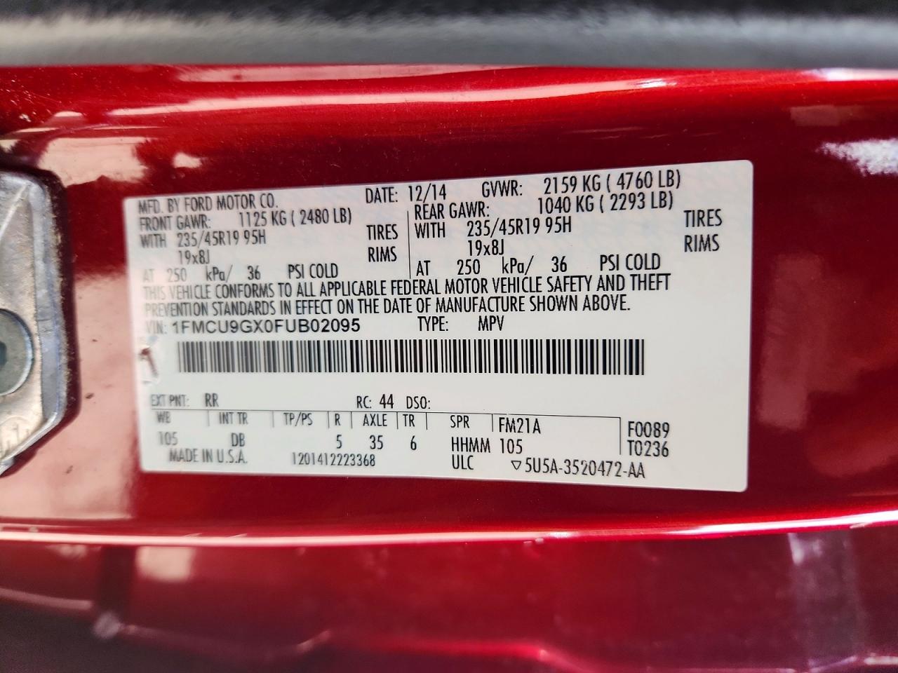 2015 FORD ESCAPE