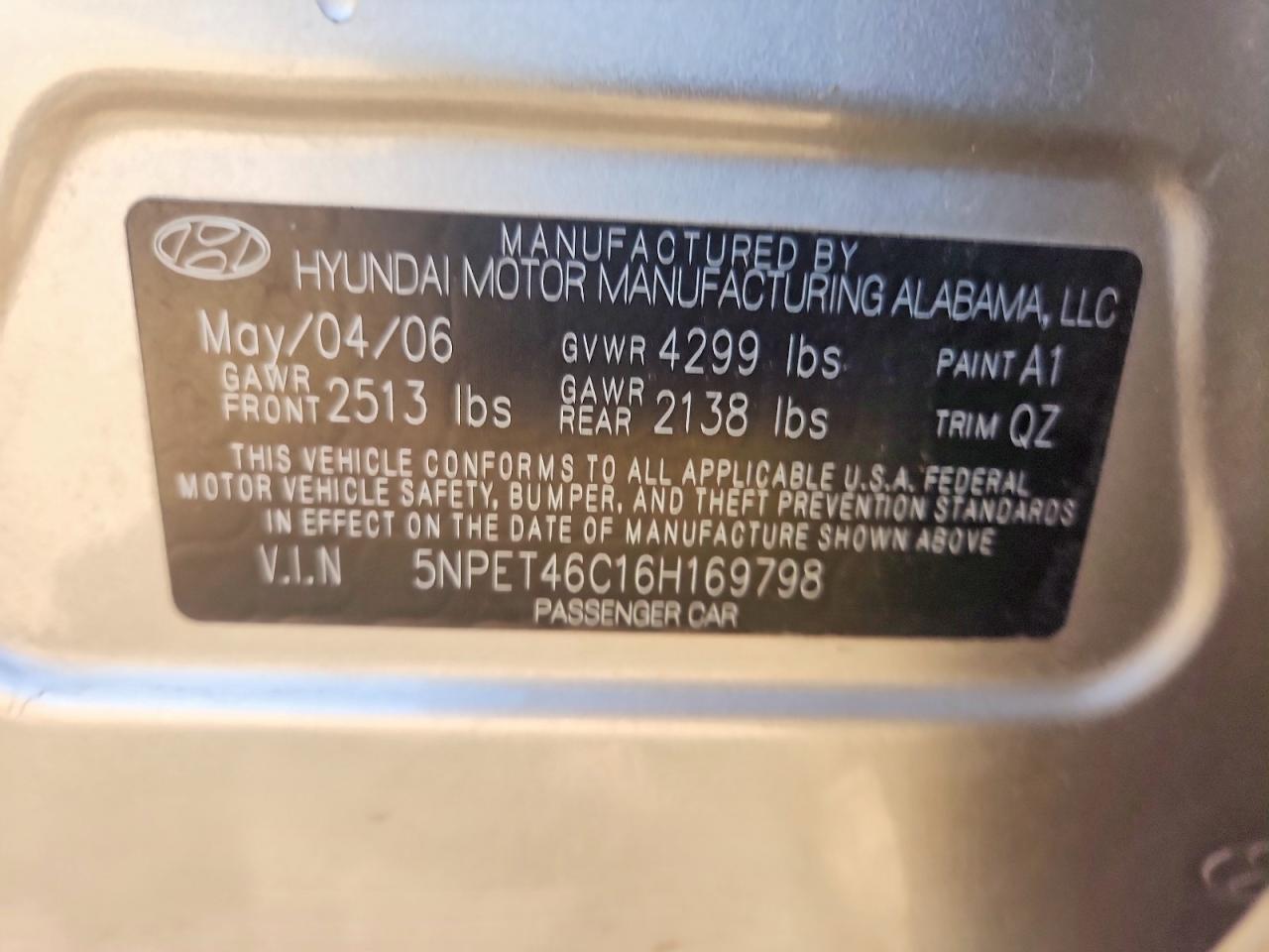 2006 HYUNDAI SONATA