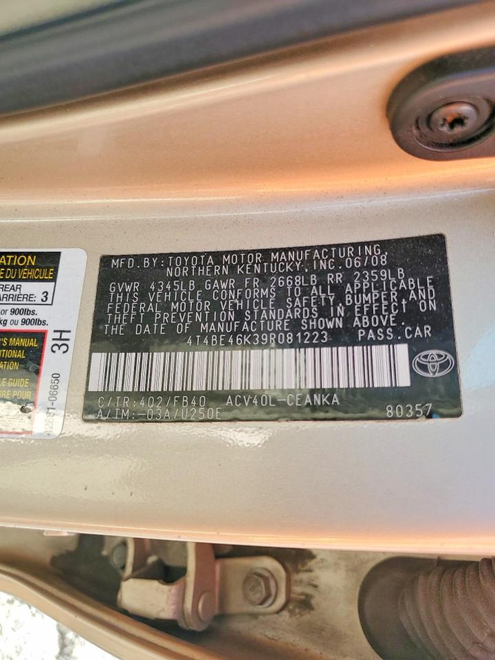 2009 TOYOTA CAMRY