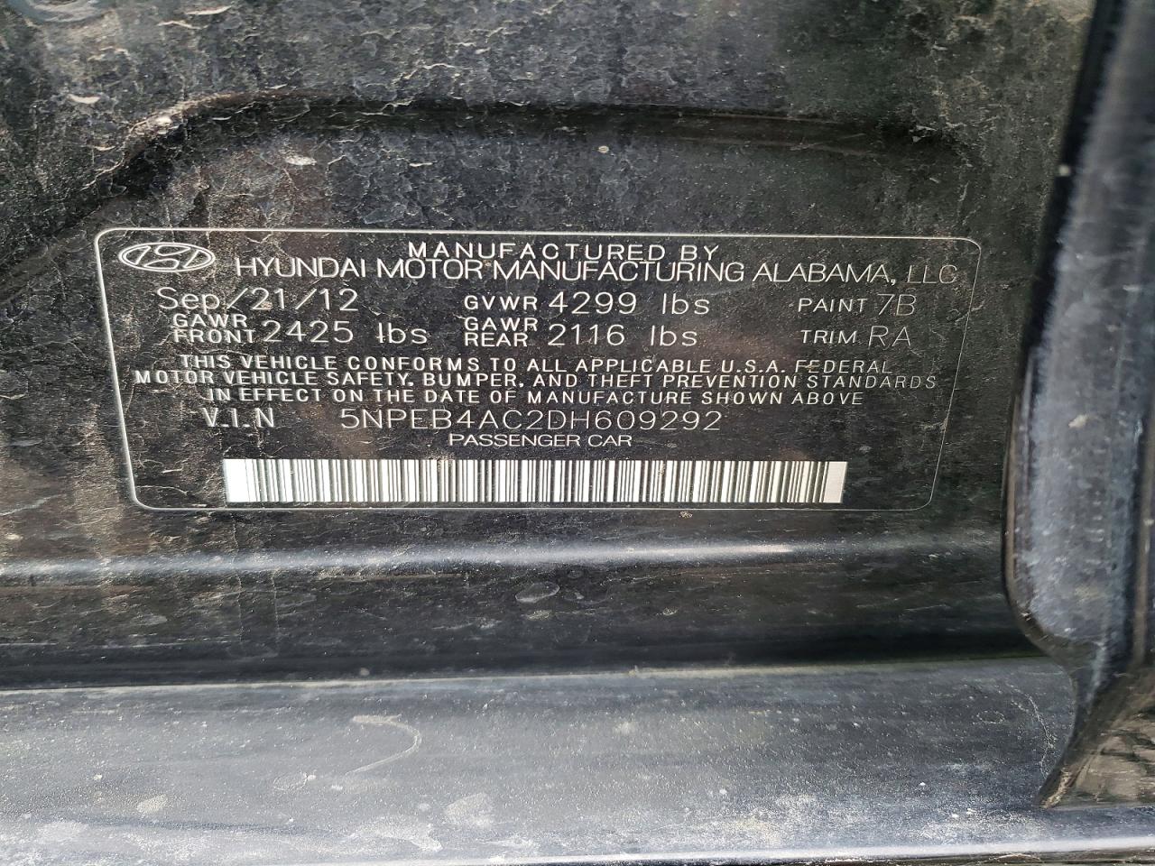 2013 HYUNDAI SONATA