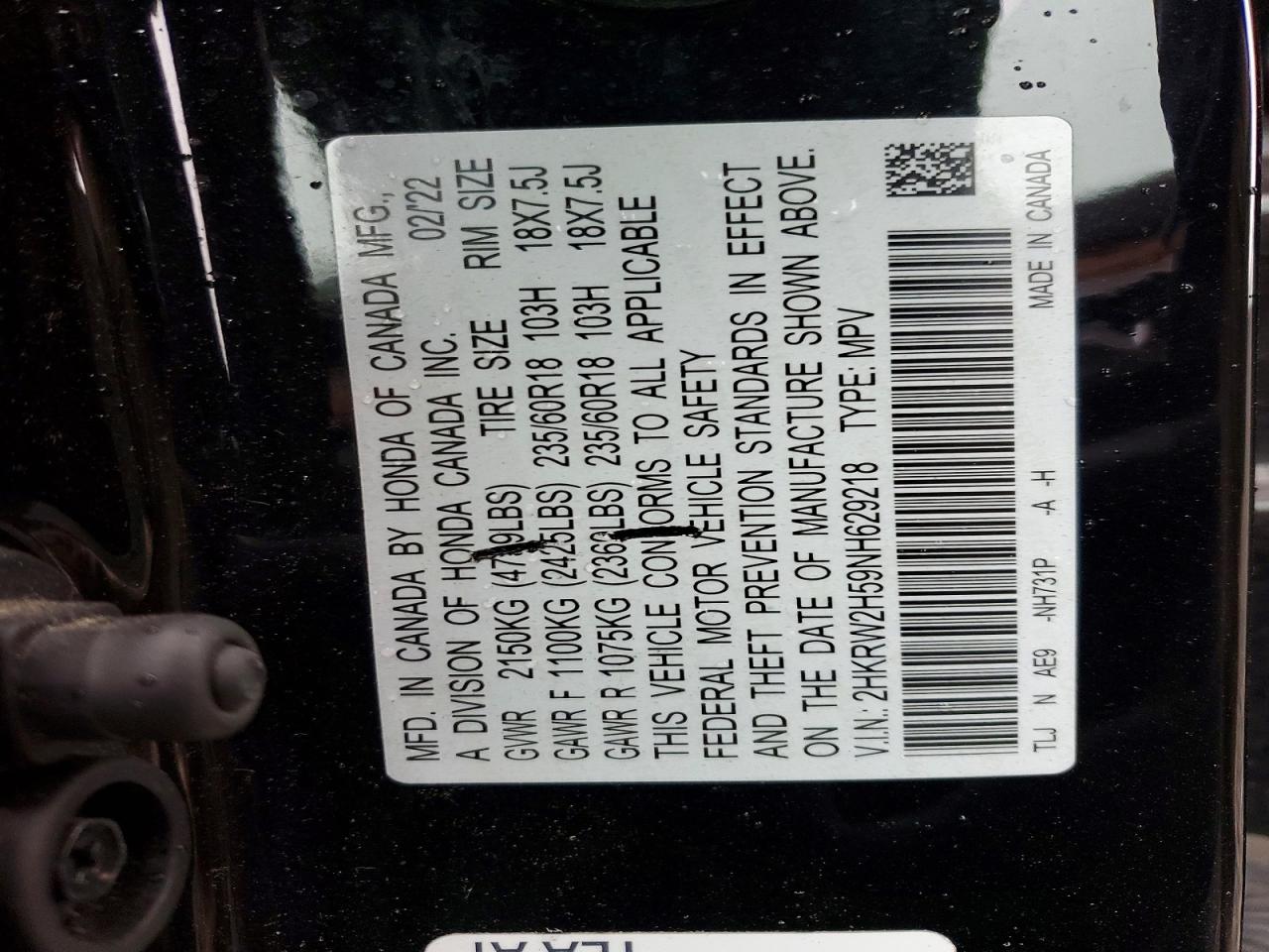 2022 HONDA CRV
