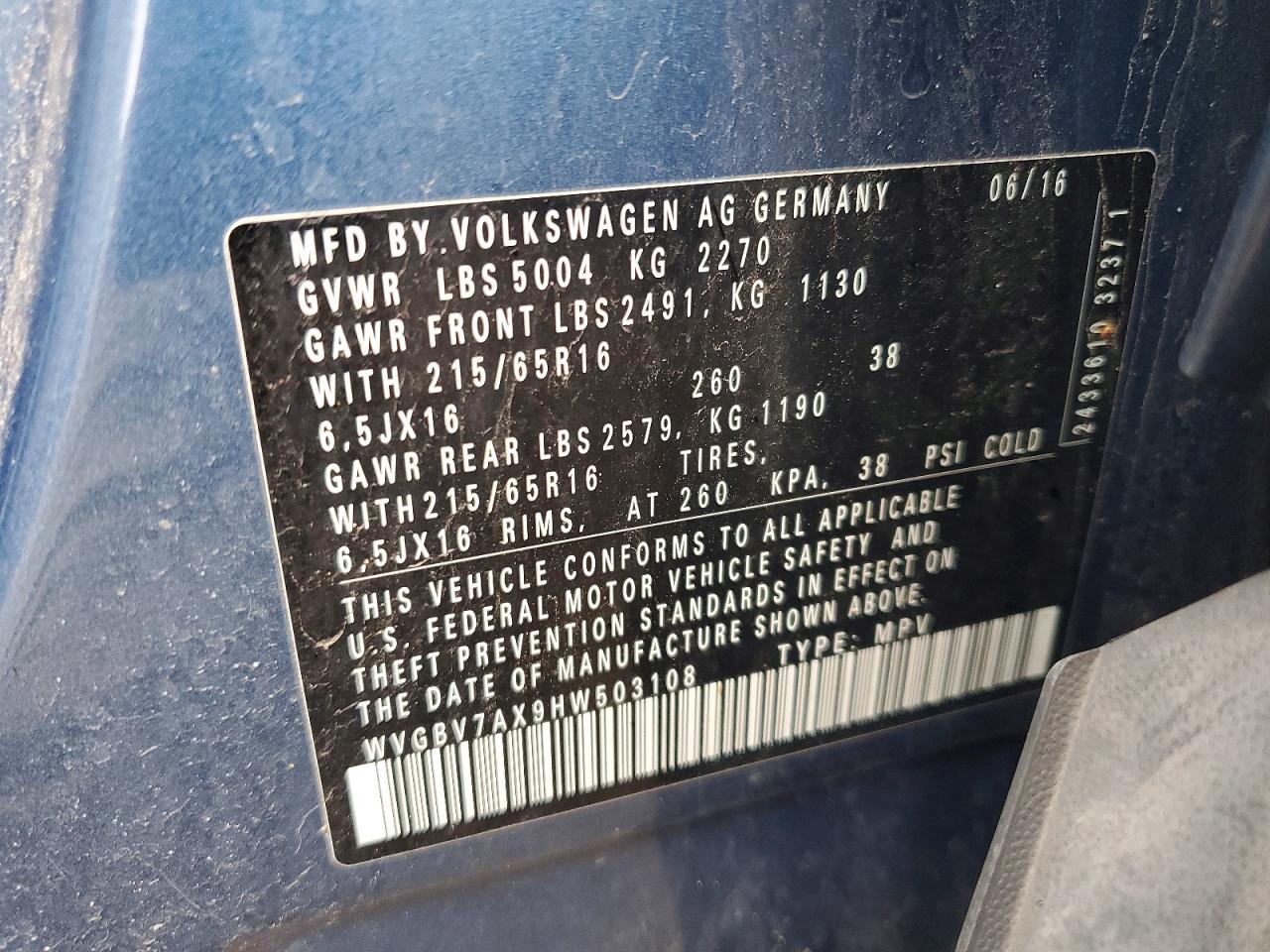 2017 VOLKSWAGEN TIGUAN