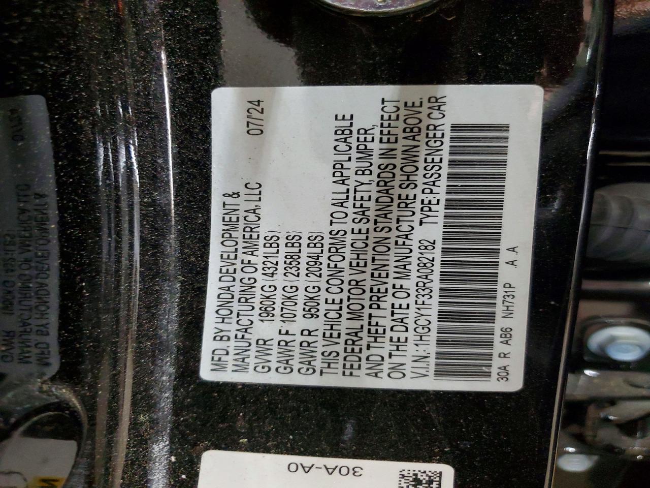 2024 HONDA ACCORD