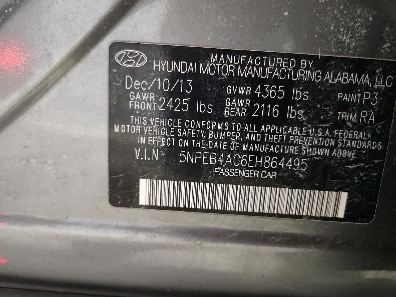 2014 HYUNDAI SONATA