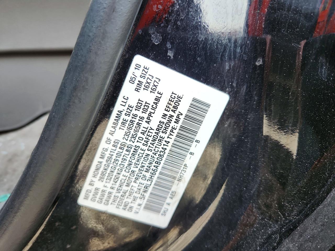 2010 HONDA ODYSSEY