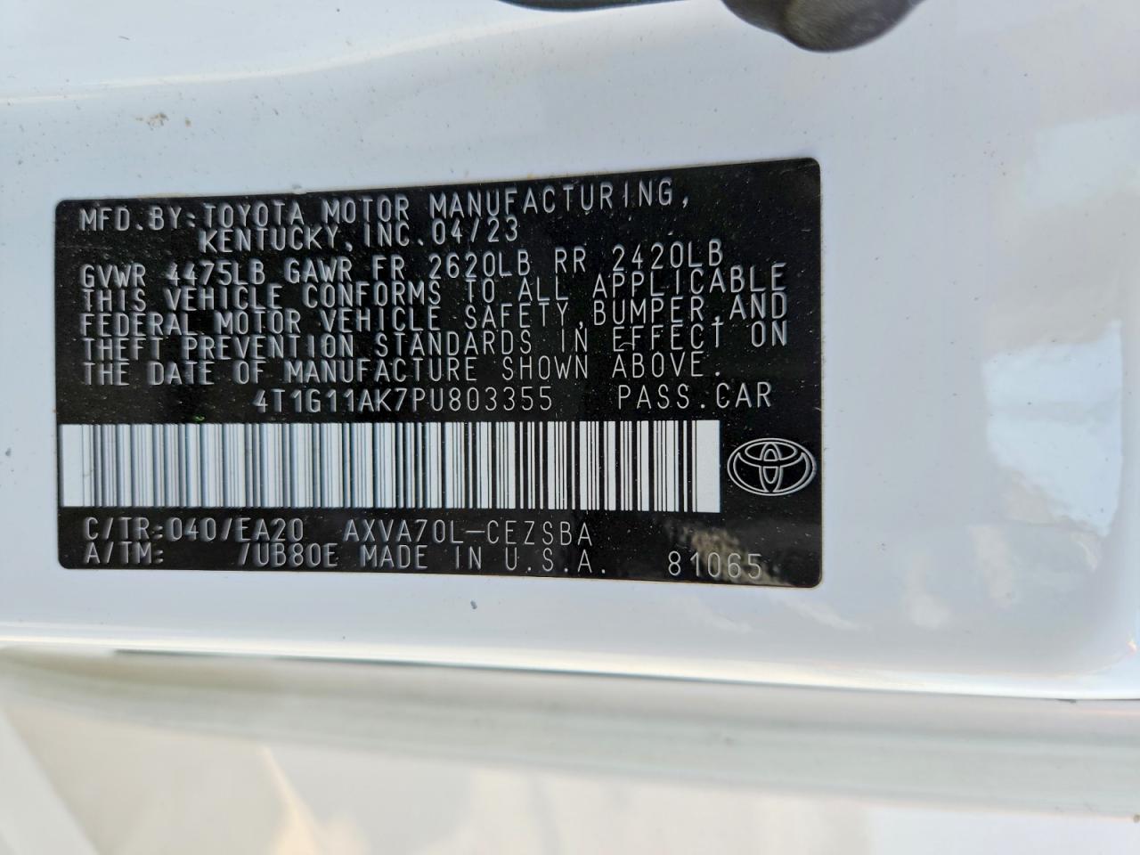2023 TOYOTA CAMRY