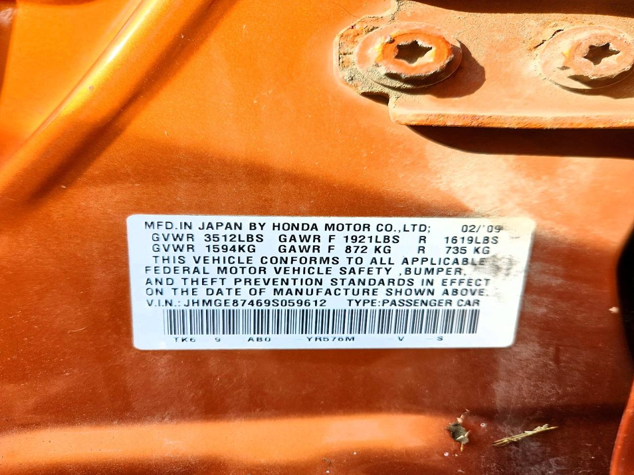 2009 HONDA FIT