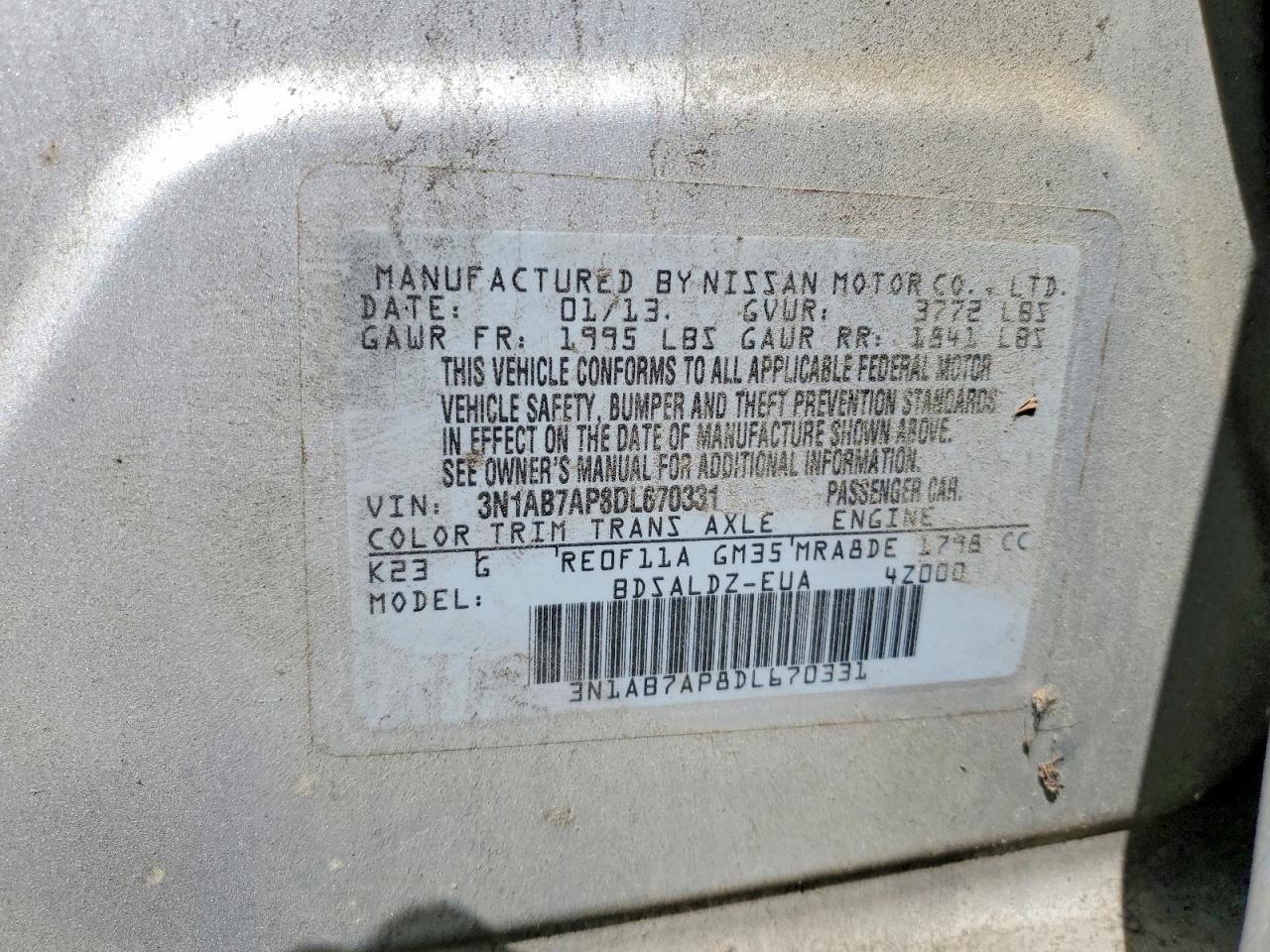 2013 NISSAN SENTRA
