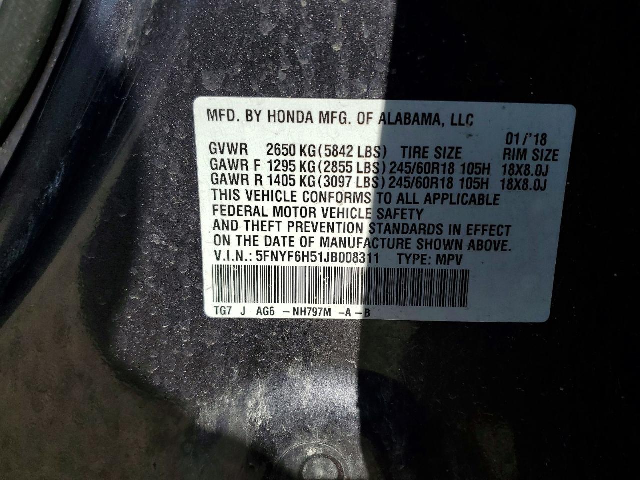 2018 HONDA PILOT