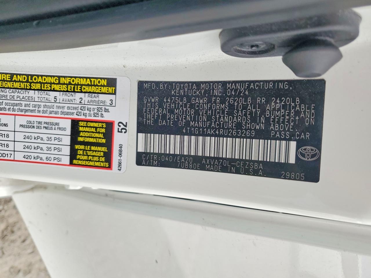 2024 TOYOTA CAMRY