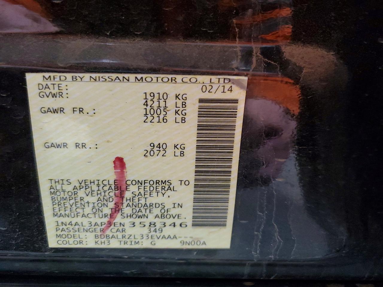 2014 NISSAN ALTIMA