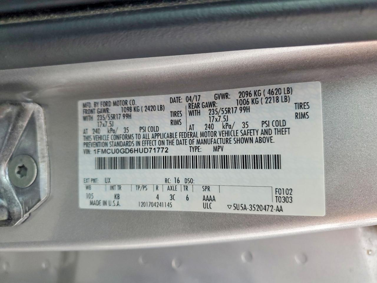 2017 FORD ESCAPE