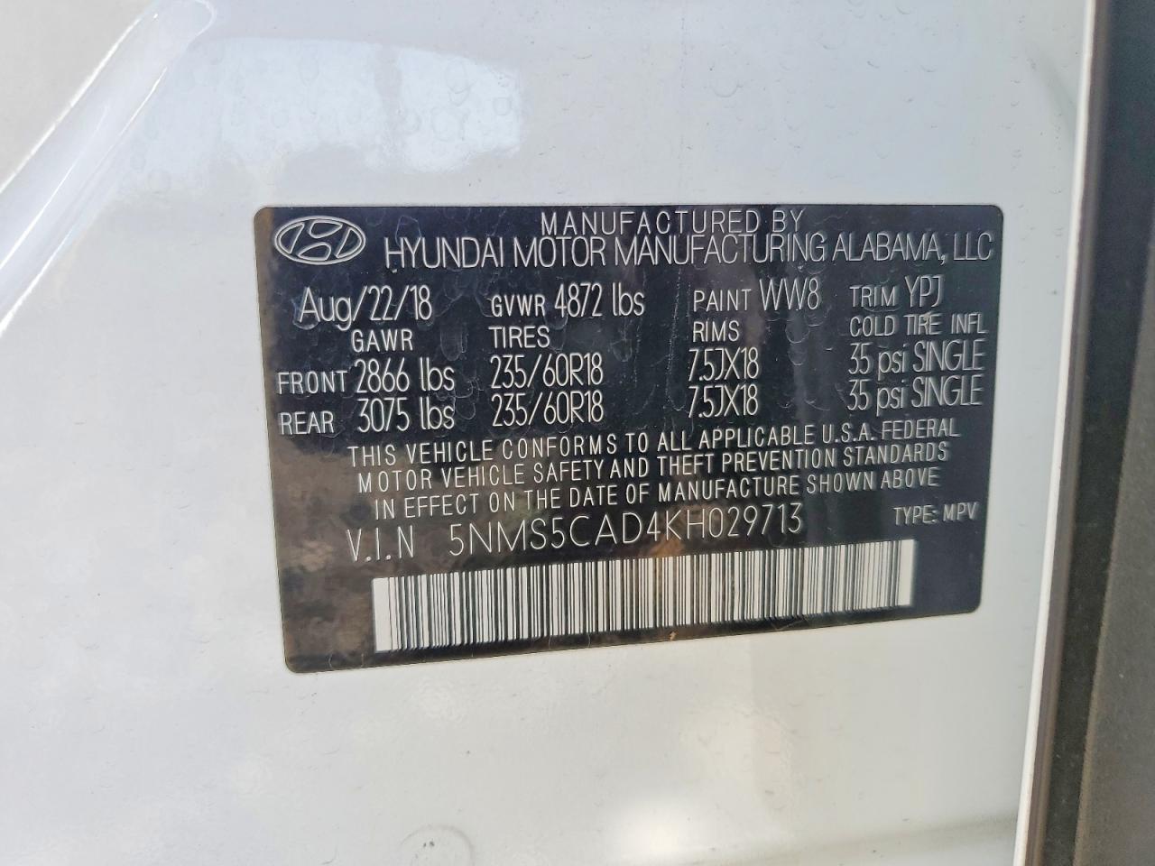 2019 HYUNDAI SANTA FE