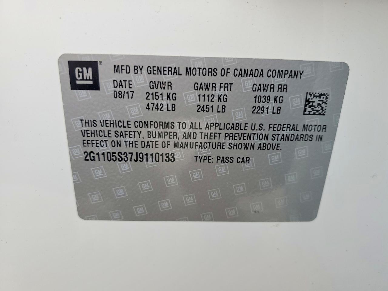 2018 CHEVROLET IMPALA