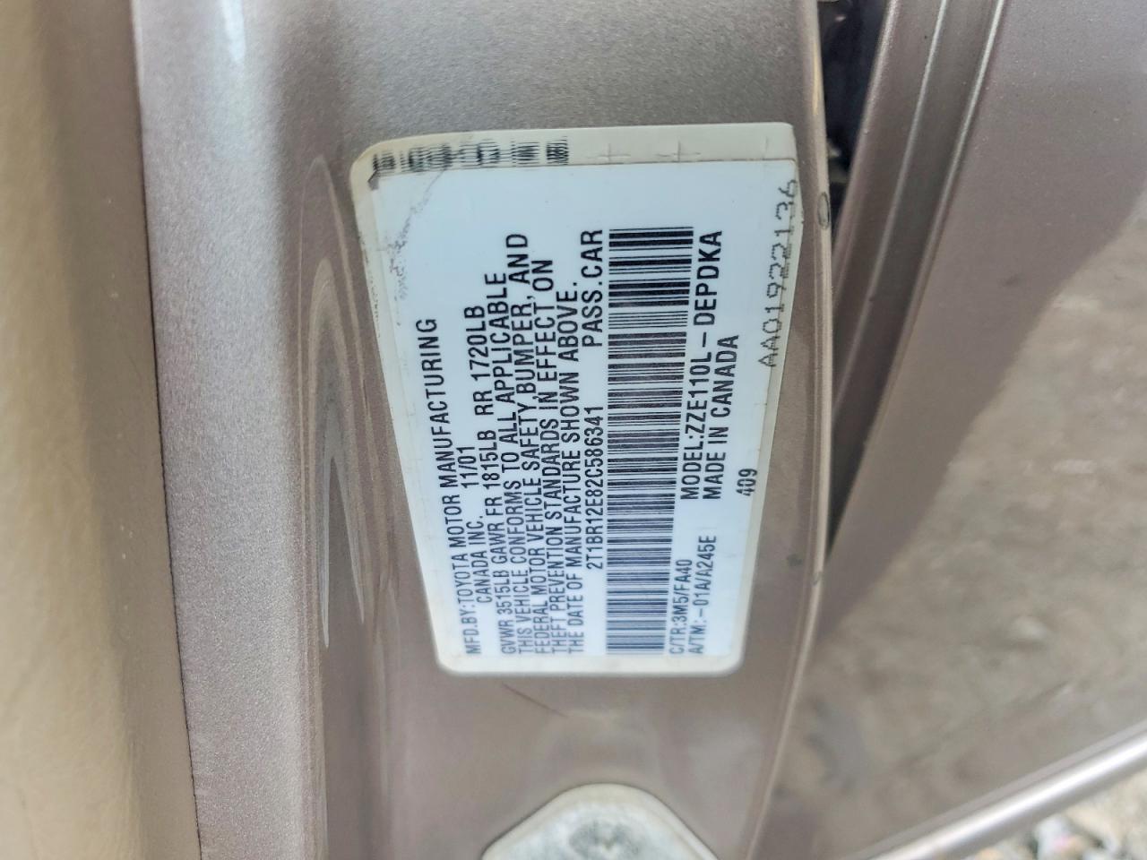 2002 TOYOTA COROLLA