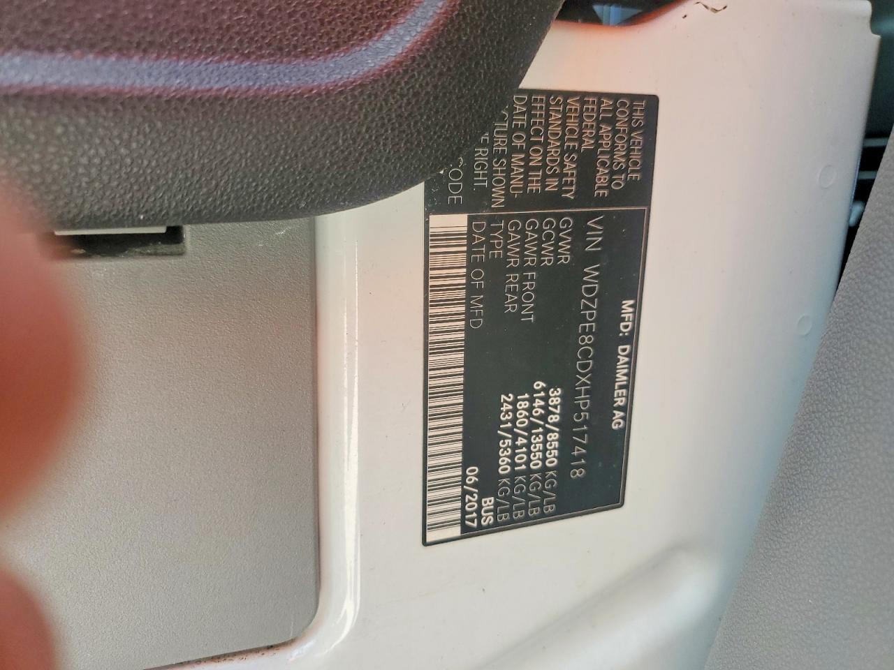 2017 MERCEDES BENZ SPRINTER