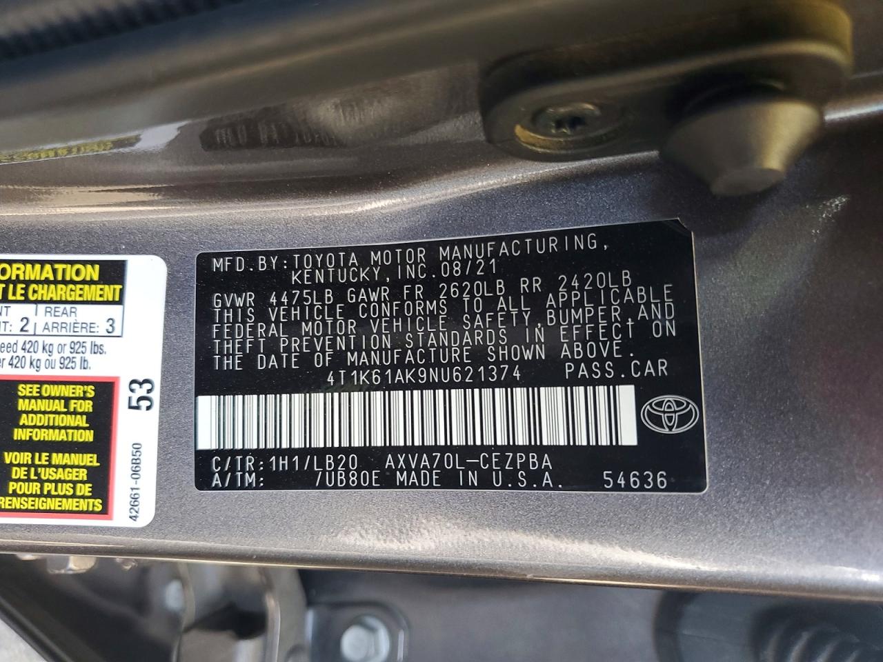 2022 TOYOTA CAMRY