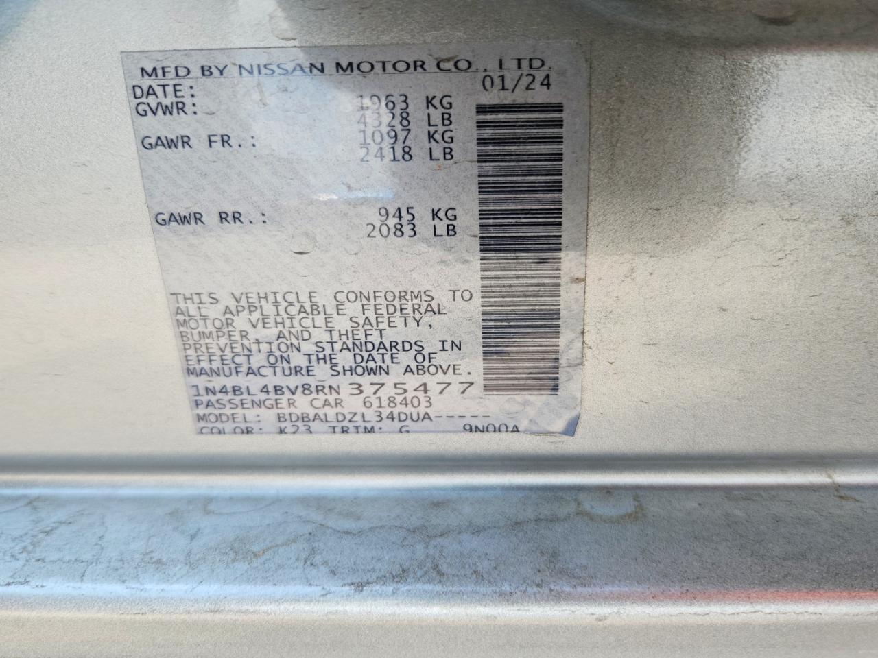2024 NISSAN ALTIMA