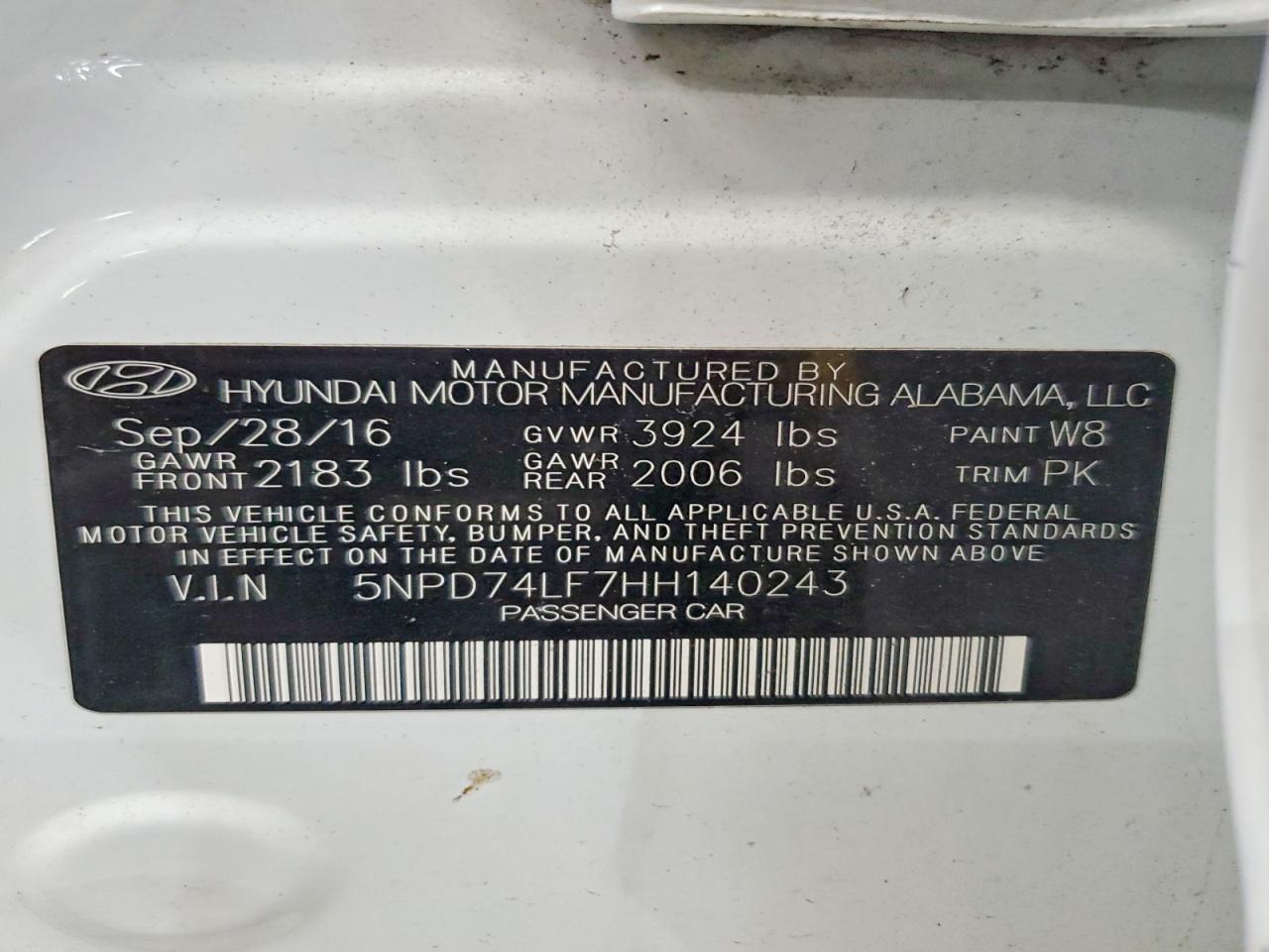 2017 HYUNDAI ELANTRA