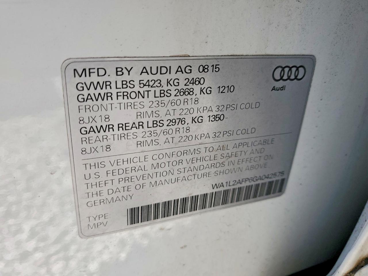 2016 AUDI Q5