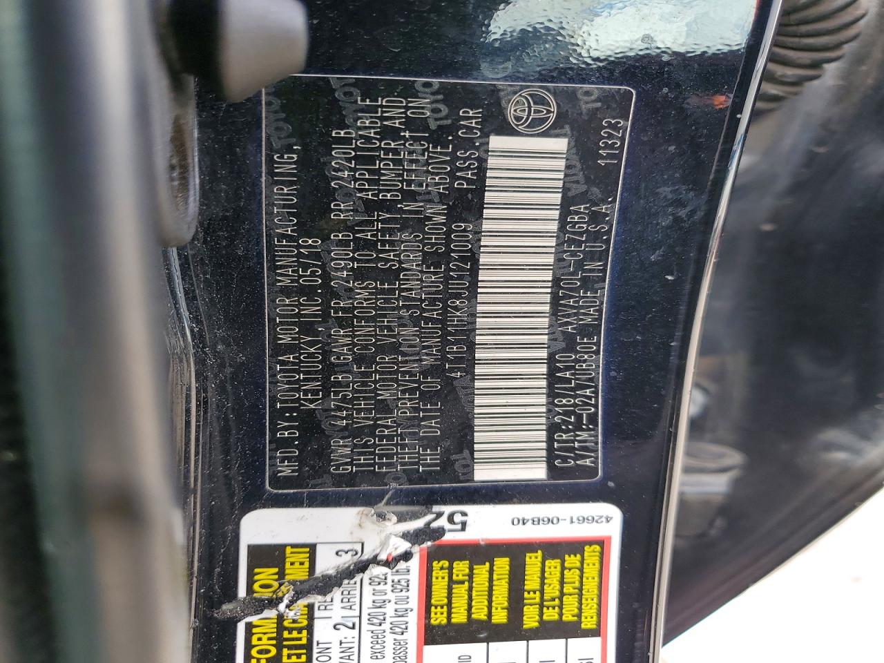 2018 TOYOTA CAMRY