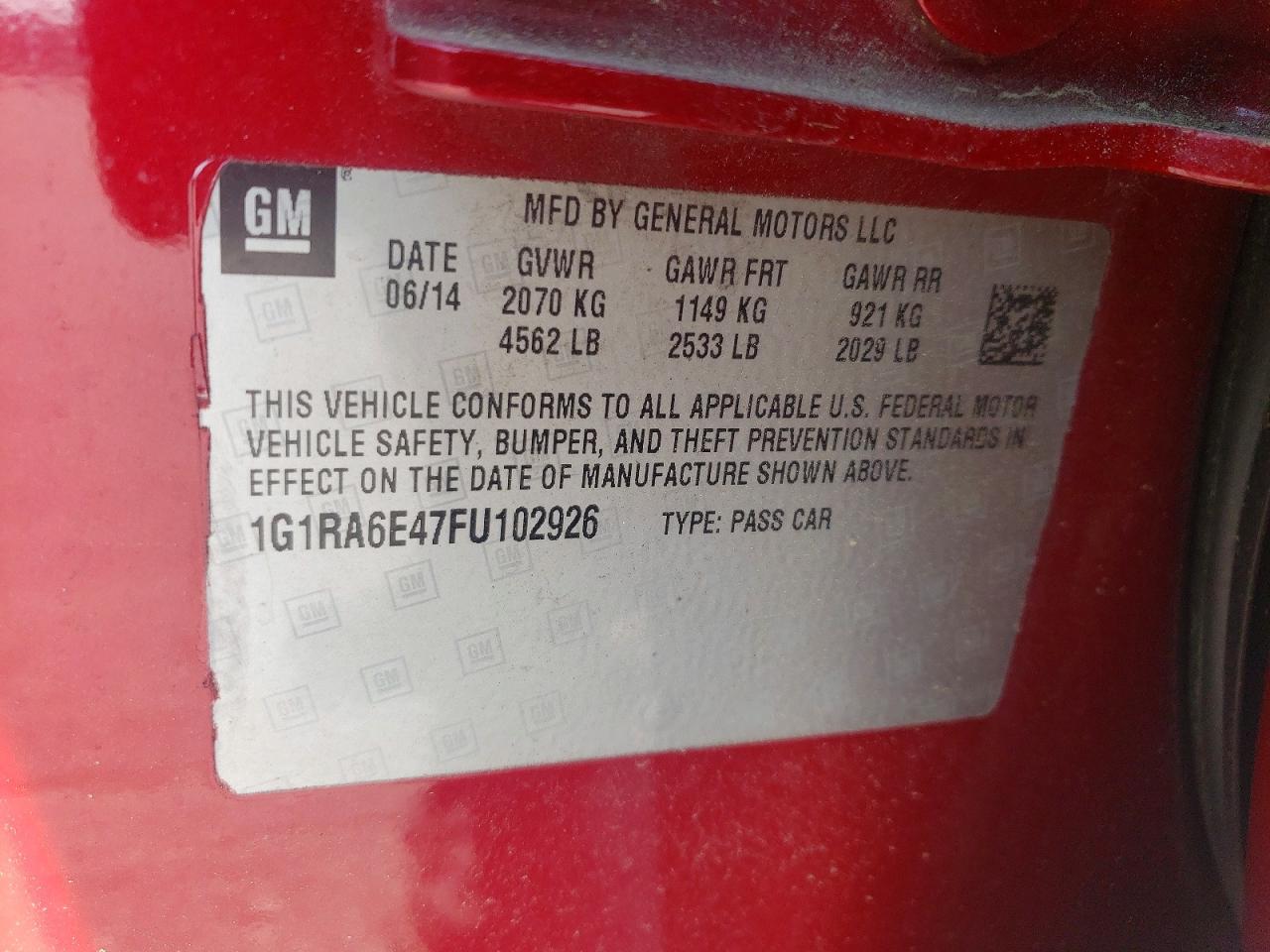 2015 CHEVROLET VOLT