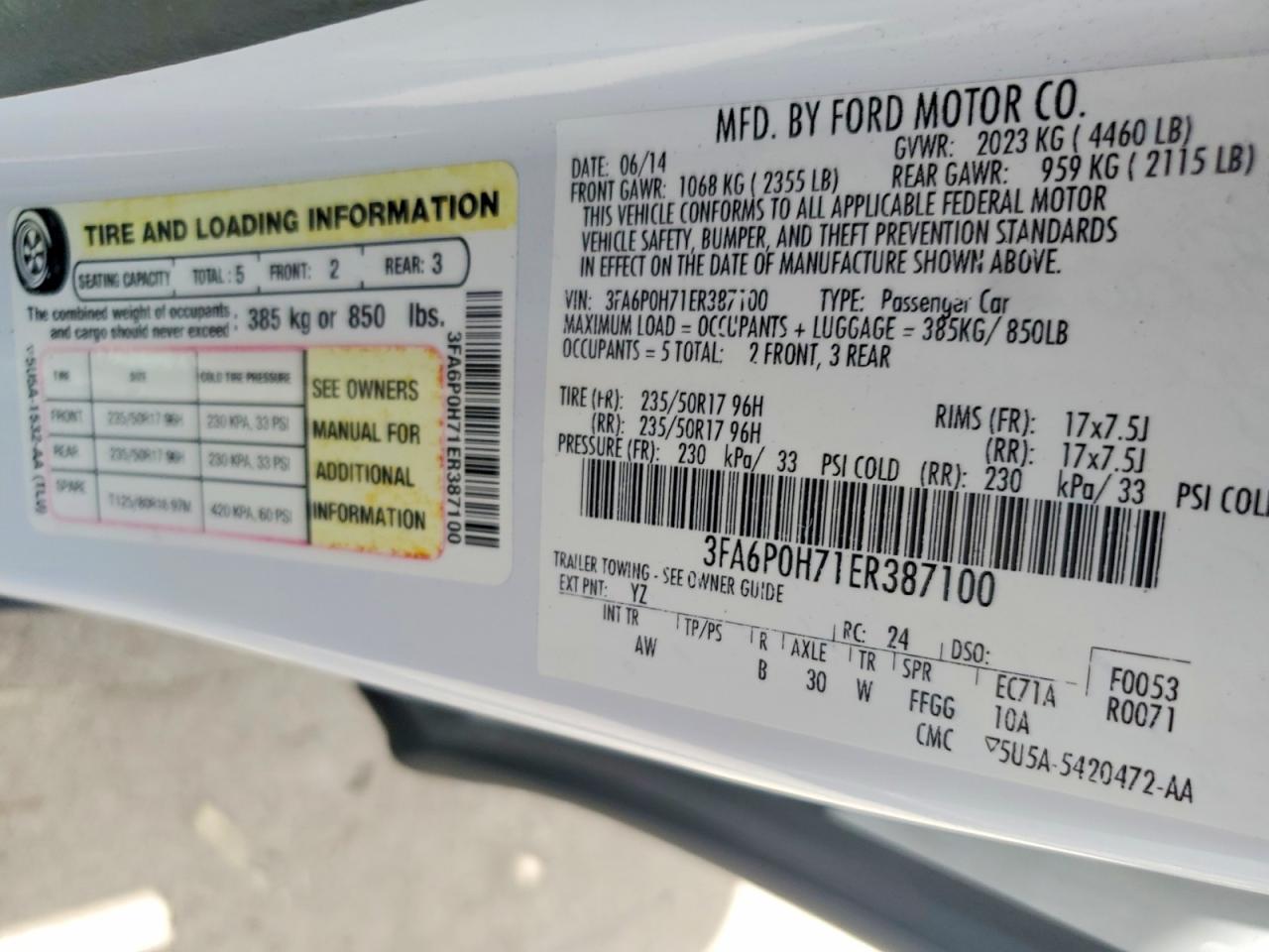 2014 FORD FUSION