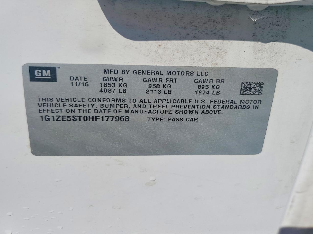 2017 CHEVROLET MALIBU