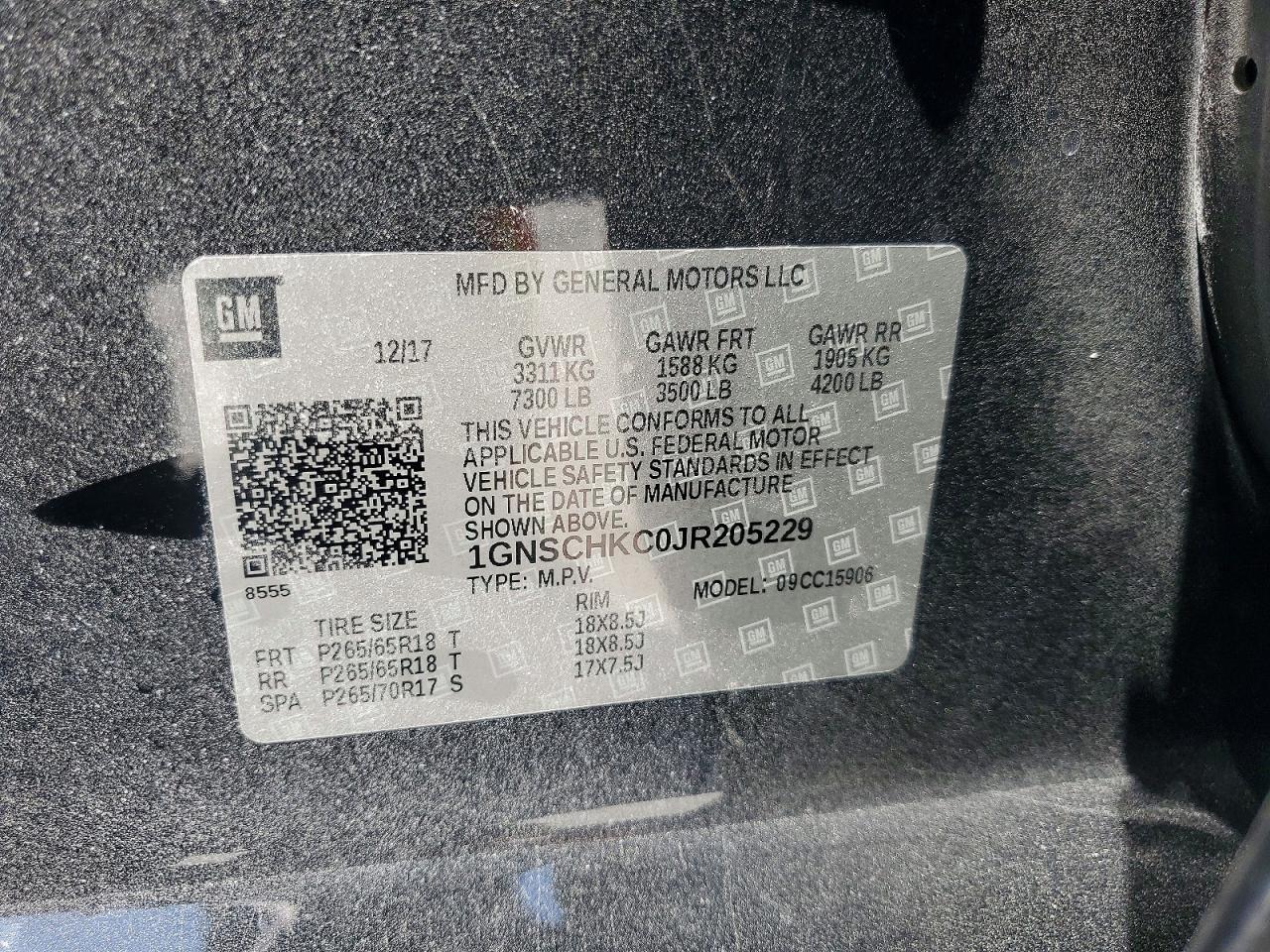 2018 CHEVROLET SUBURBAN