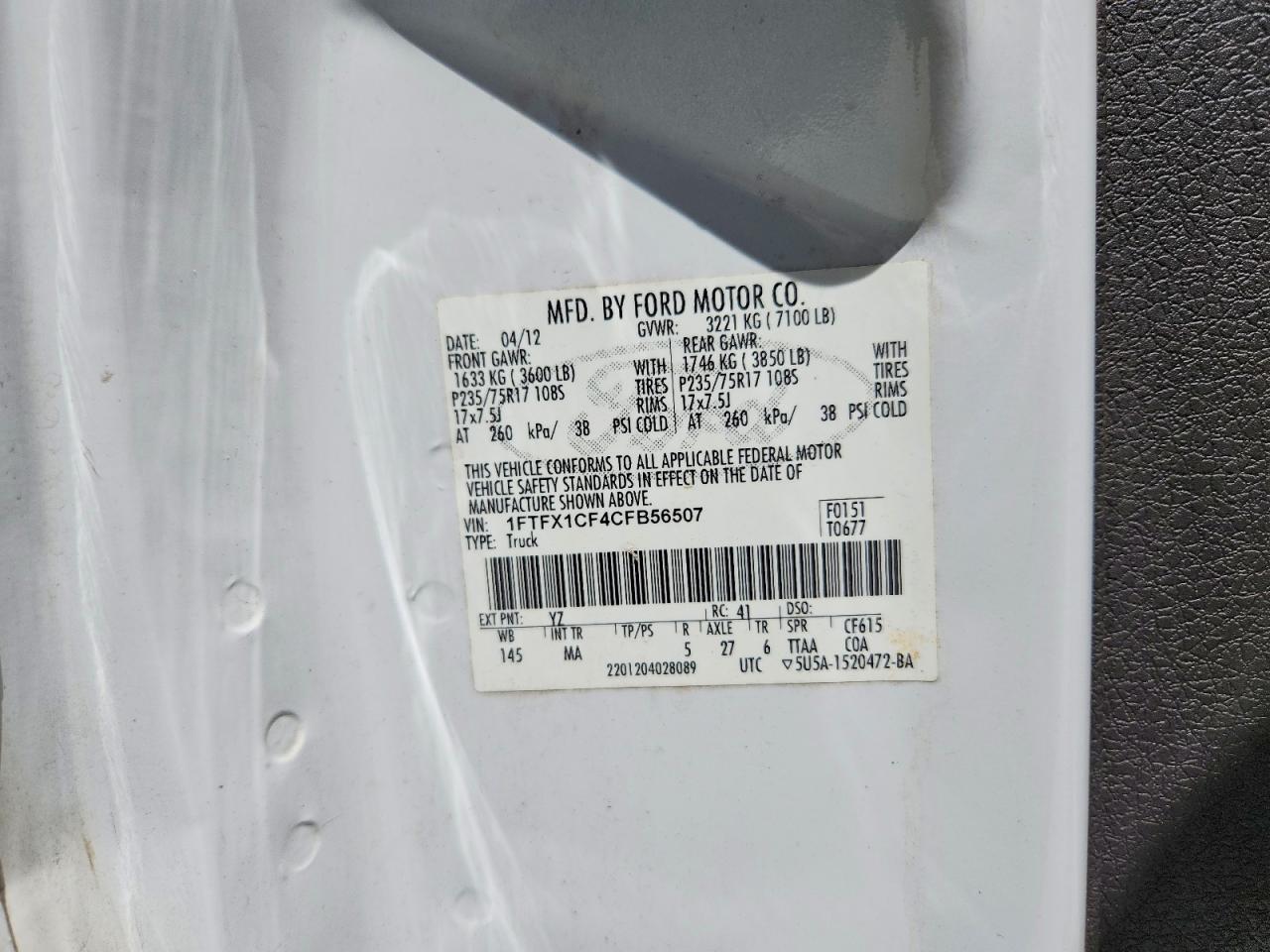 2012 FORD F150