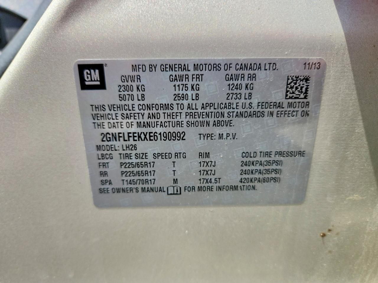 2014 CHEVROLET EQUINOX