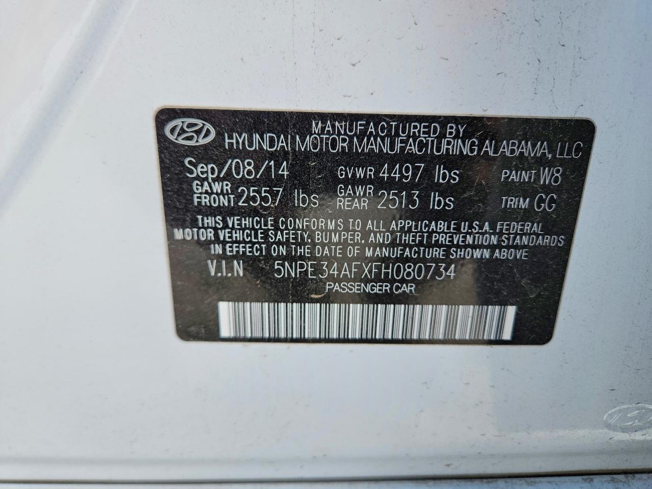 2015 HYUNDAI SONATA